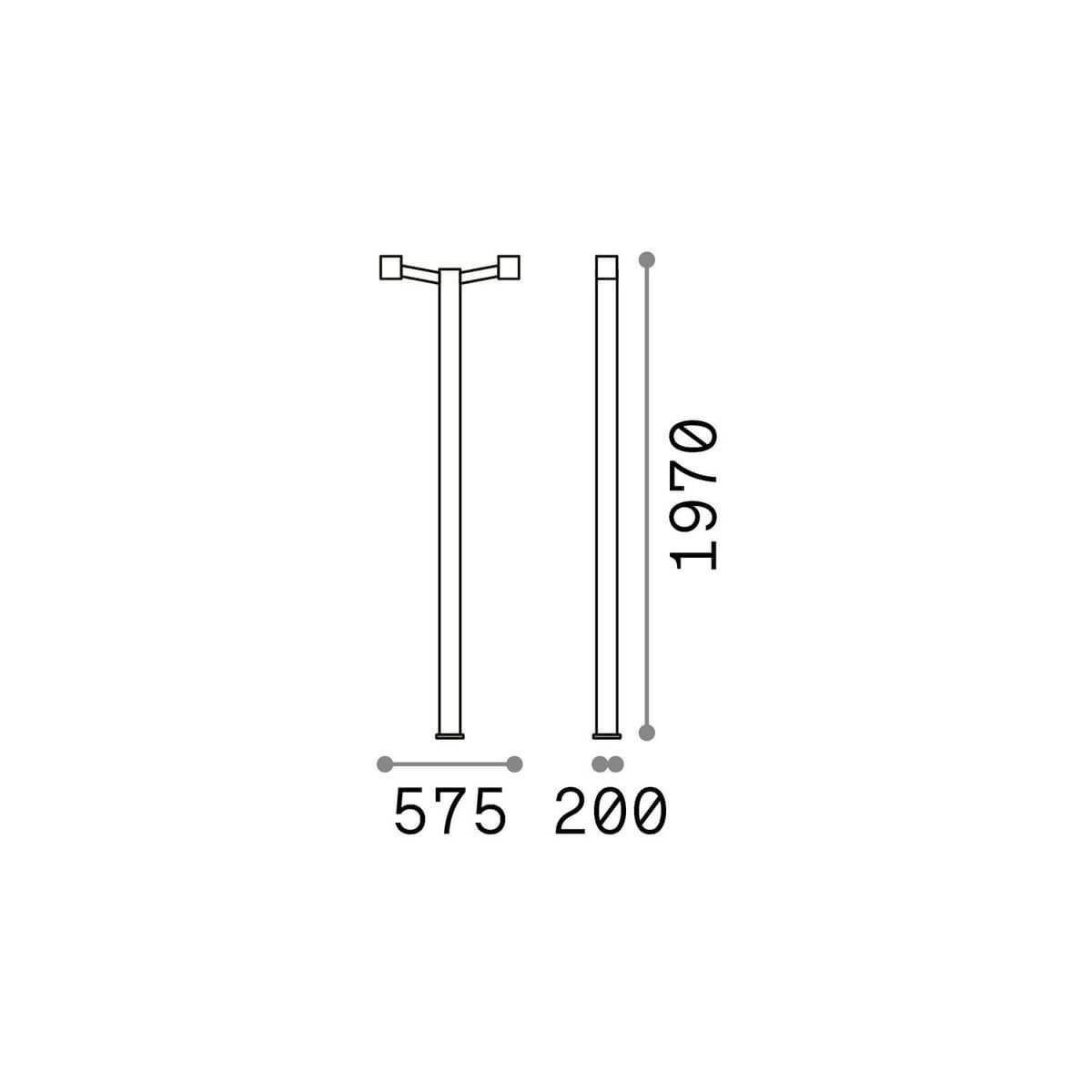 Lampadaire extérieur Clio 2 lumières anthracite