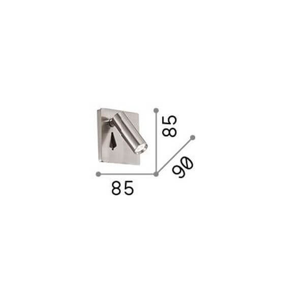 Schéma de dimensions de l'applique avec mesures 85, 85 et 90.