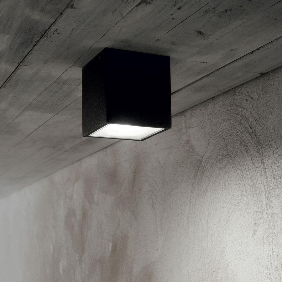 Plafonnier extérieur Techo noir, verre, L 15 cm