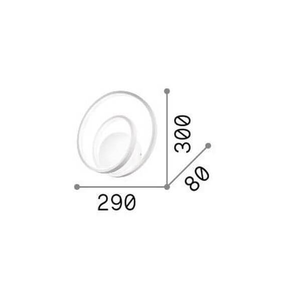 Schéma coté : 290 mm de large, 300 mm de haut, 80 mm de profondeur
