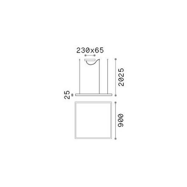 Suspension Oracle Slim noire, L 90 cm