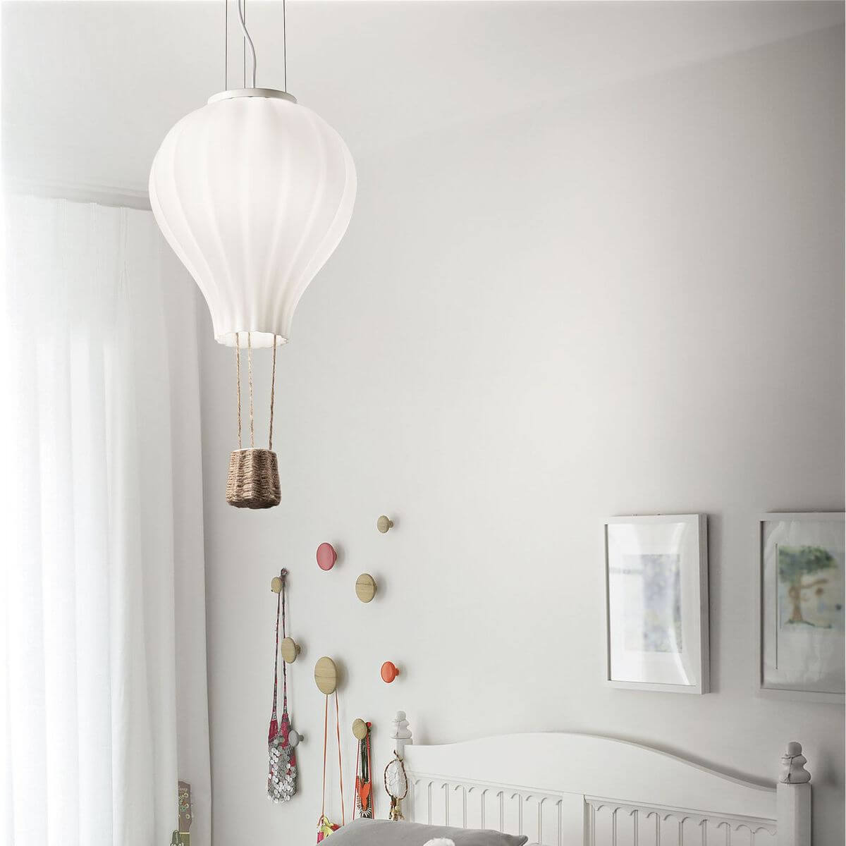 Suspension Dream BIG blanche, verre, H 73 cm