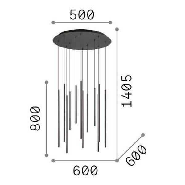 Suspension Filo noire, H 80 cm