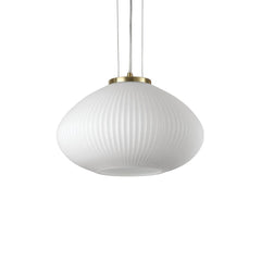 Suspension Plisse laiton, verre, Ø 35 cm