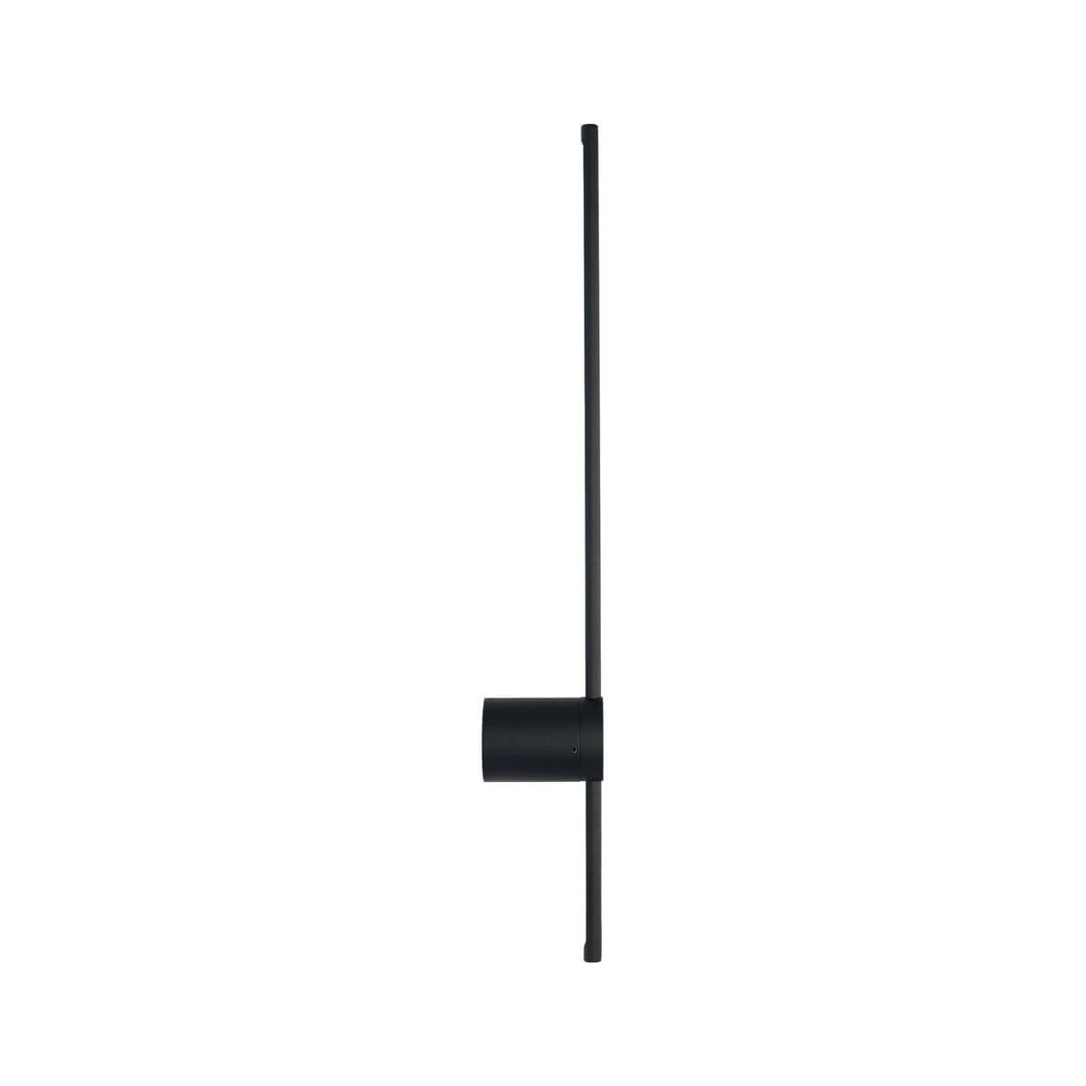 Vue de profil du luminaire, montrant le cylindre de fixation et la tige verticale noire.