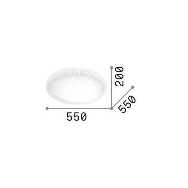 Plafonnier Atrium blanc, verre, Ø 55 cm