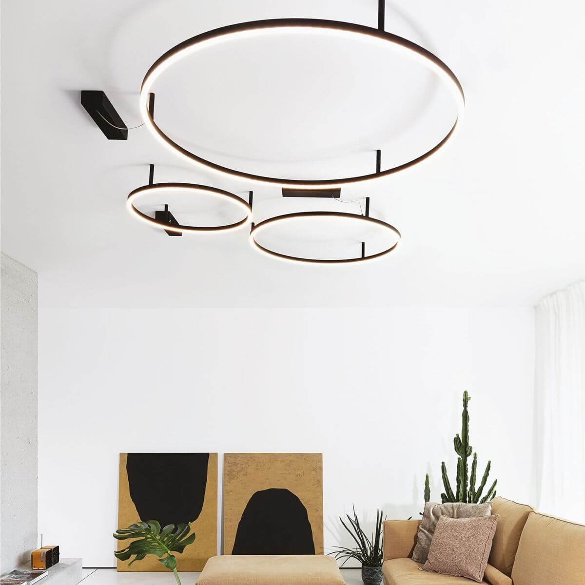 Plafonnier Oracle Slim noir, Ø 90 cm