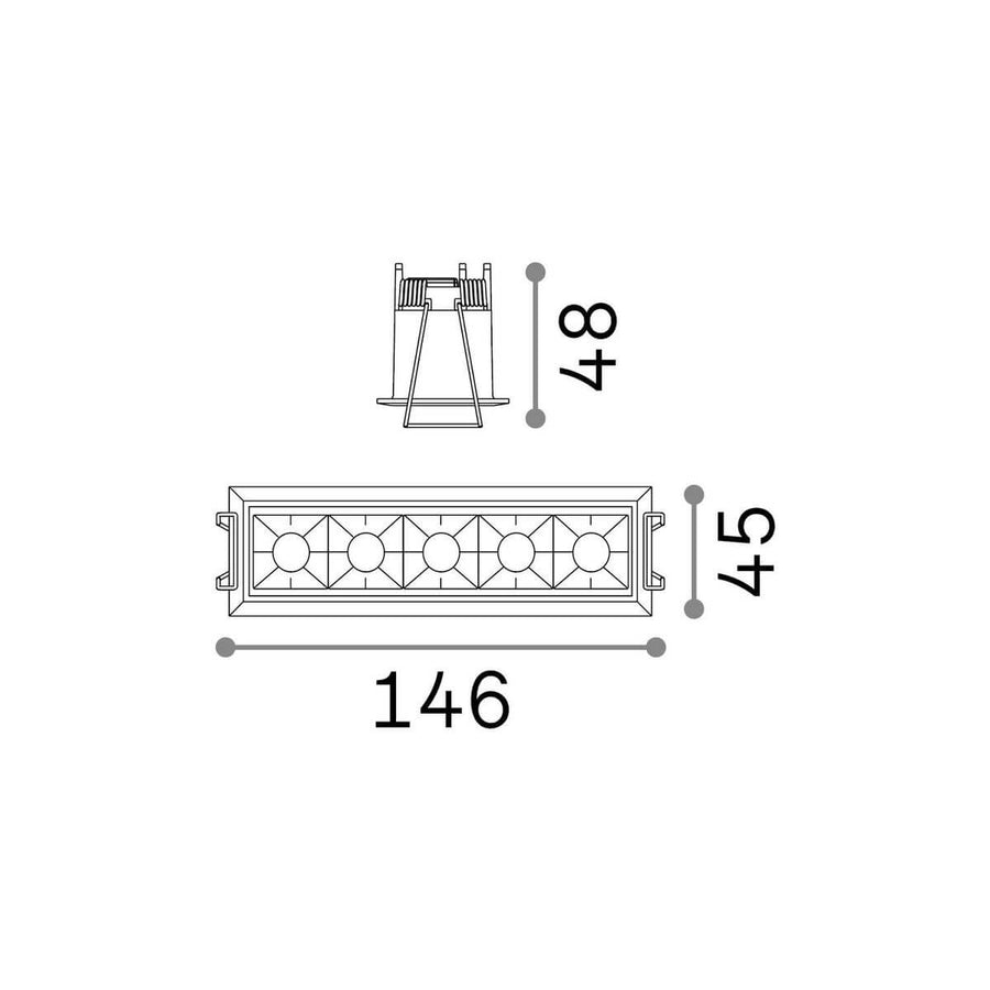 Spot encastrable Lika blanc, L 4,5 cm (267876)