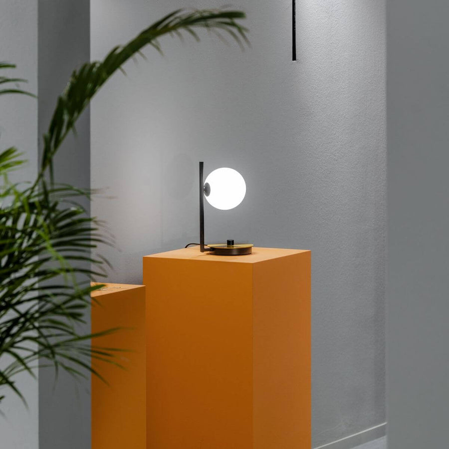 Lampe à poser Birds noire, verre