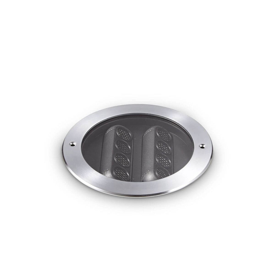 Vue de face du luminaire encastrable avec sa lentille et ses LED.
