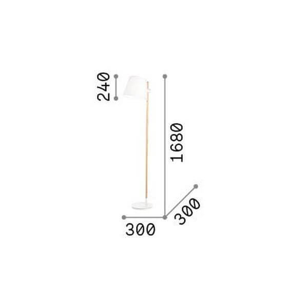 Lampadaire Axel noir, bois
