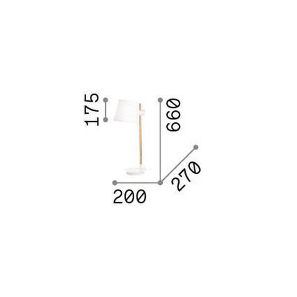 Schéma coté du luminaire avec hauteur 660 mm et largeur 200 mm