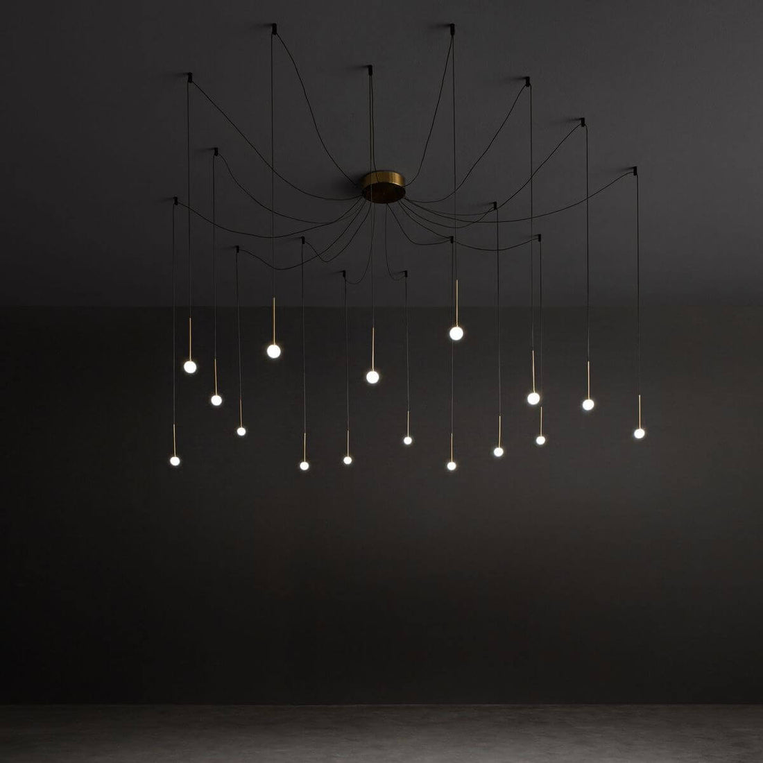 Suspension Lucciola laiton, verre