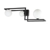 Plafonnier Angolo 3 lumières noir, verre