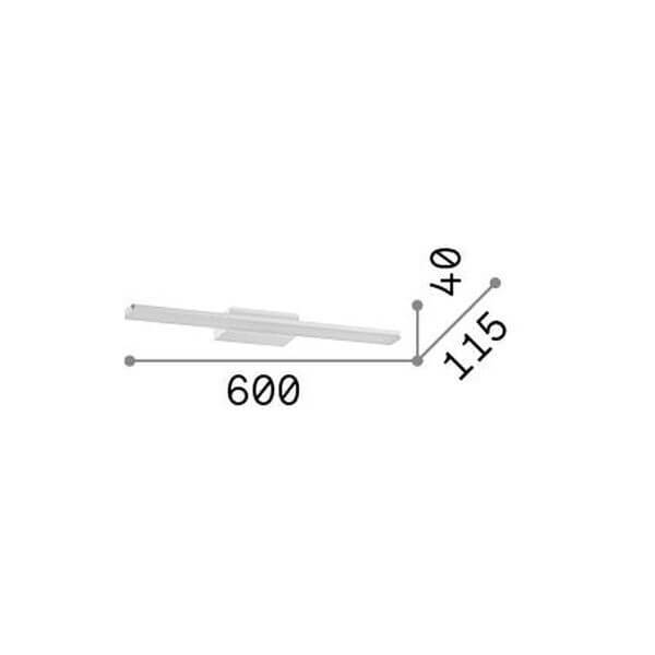 Schéma de dimensions : largeur 600 mm, hauteur 40 mm, profondeur 115 mm.