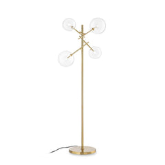 Lampadaire Equinoxe 4 lumières laiton, verre