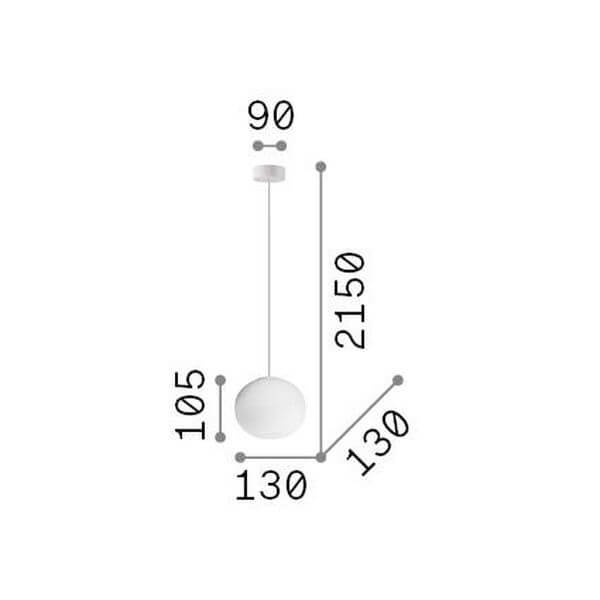 Suspension Cotton blanche, verre, Ø 13 cm