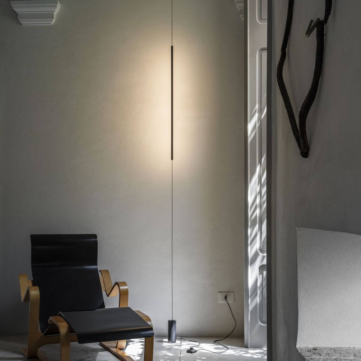 Lampadaire Filo noir, verre