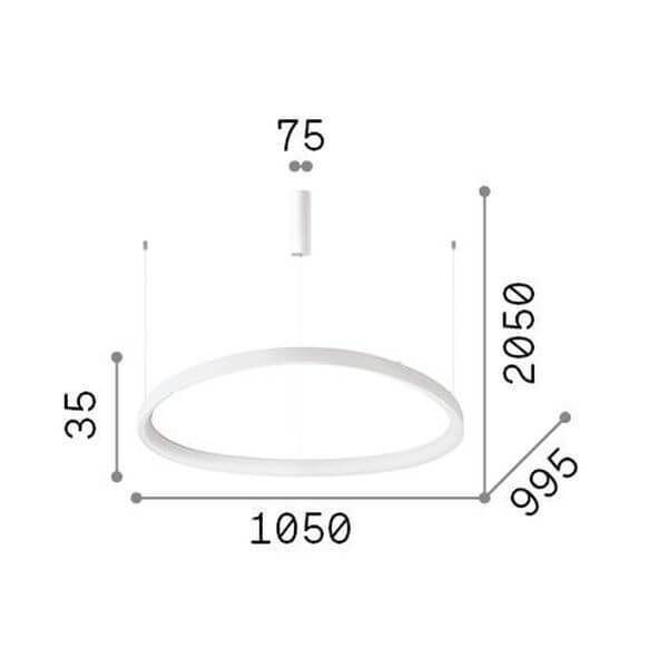 Suspension Gemini blanche, L 99,5 cm