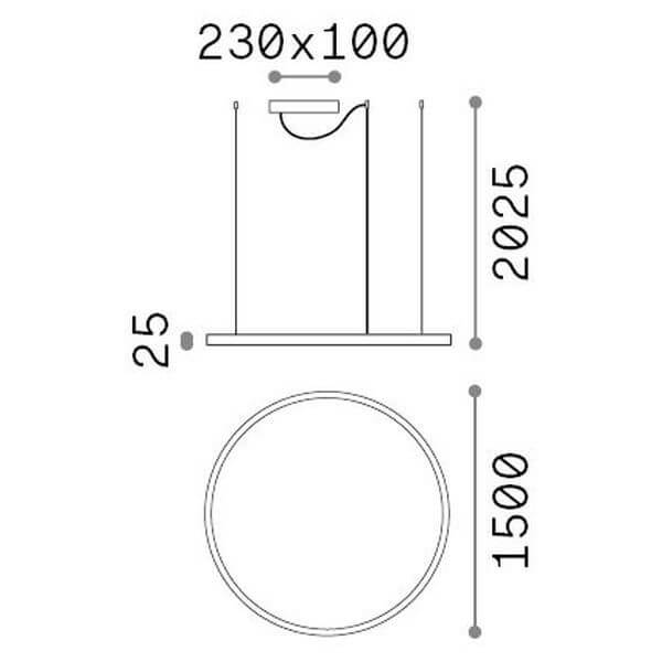 Suspension Oracle Slim noire, Ø 150 cm (304458)