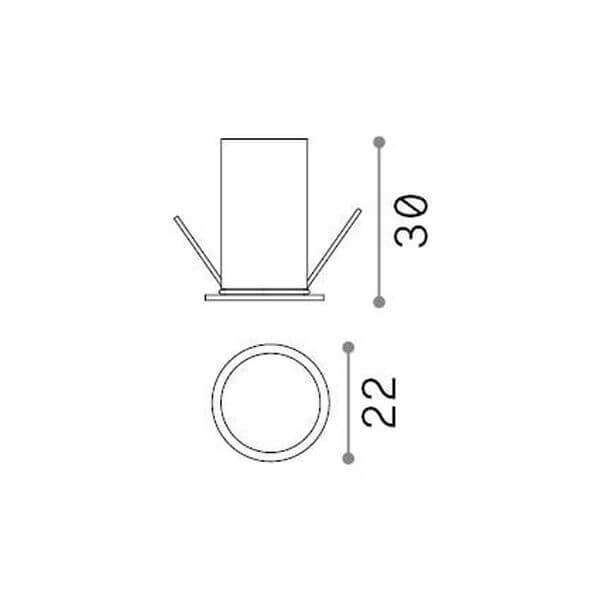 Spot encastrable Quark noir, Ø 2,2 cm
