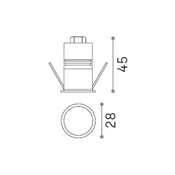 Spot encastrable Quark noir, Ø 2,8 cm
