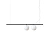 Suspension Perline 2 lumières noire, verre