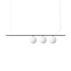Suspension Perline 3 lumières noire, verre