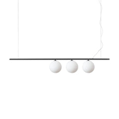 Suspension Perline 3 lumières noire, verre
