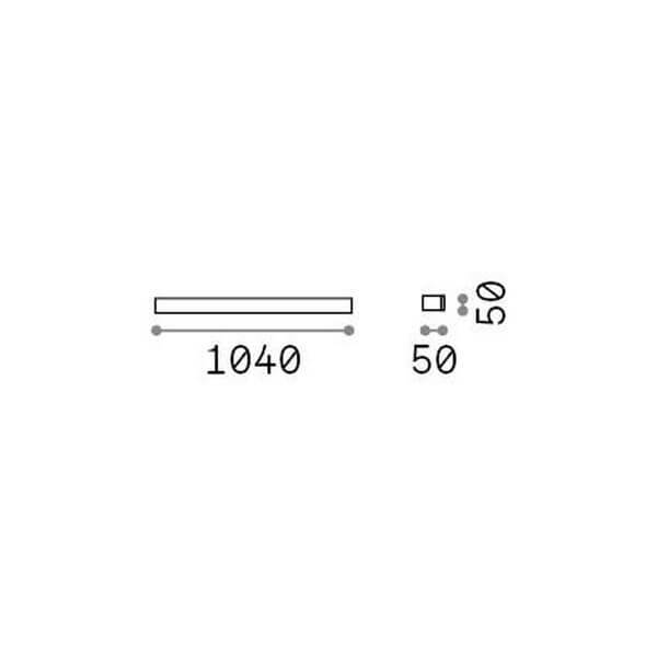 Schéma de dimensions indiquant 1040 mm de long et 50 mm de section