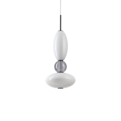 Suspension Lumiere blanche, verre, H 71,2 cm