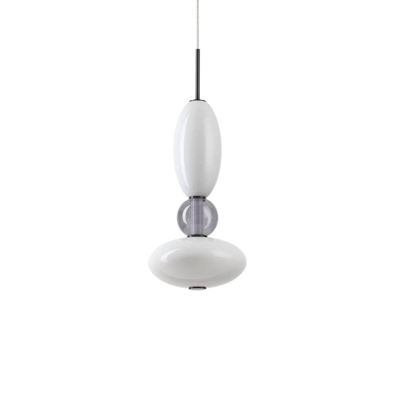 Suspension Lumiere blanche, verre, H 71,2 cm