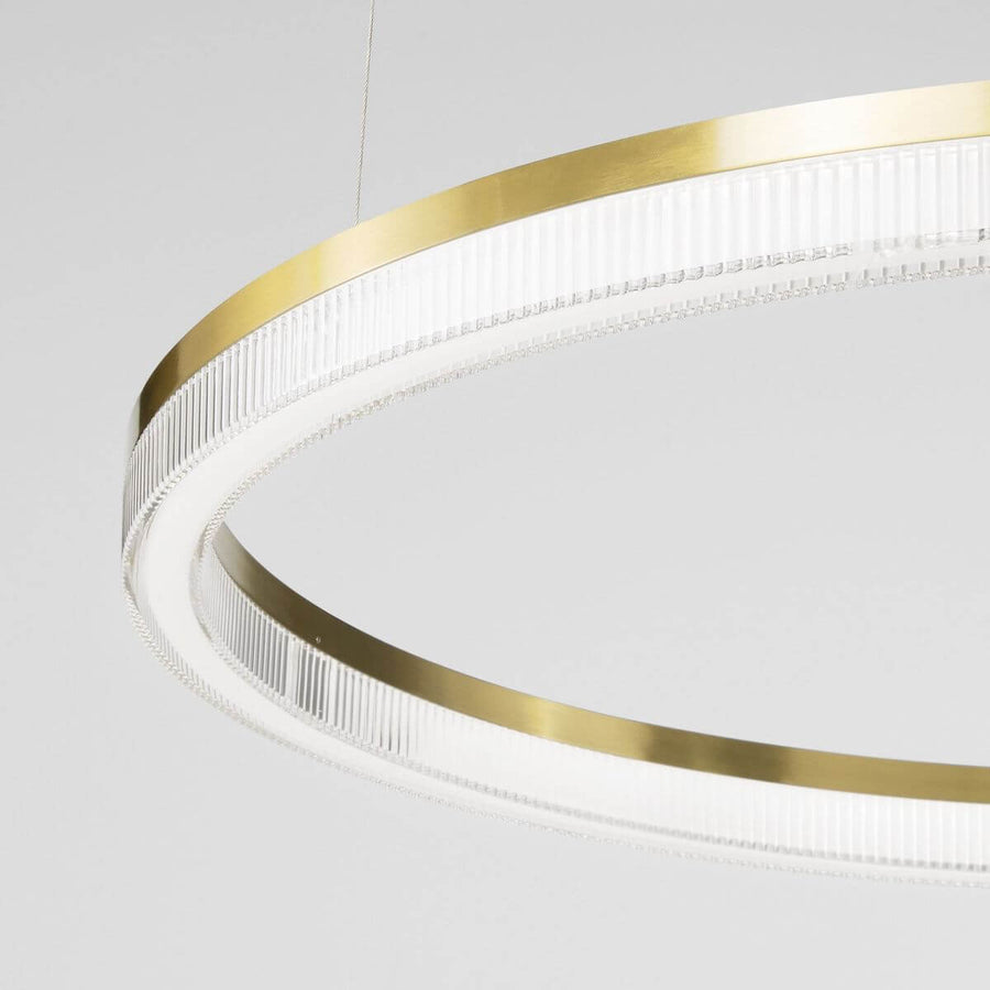 Suspension Crown laiton, verre, Ø 80 cm