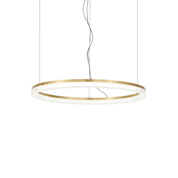 Suspension Crown laiton, verre, Ø 60 cm