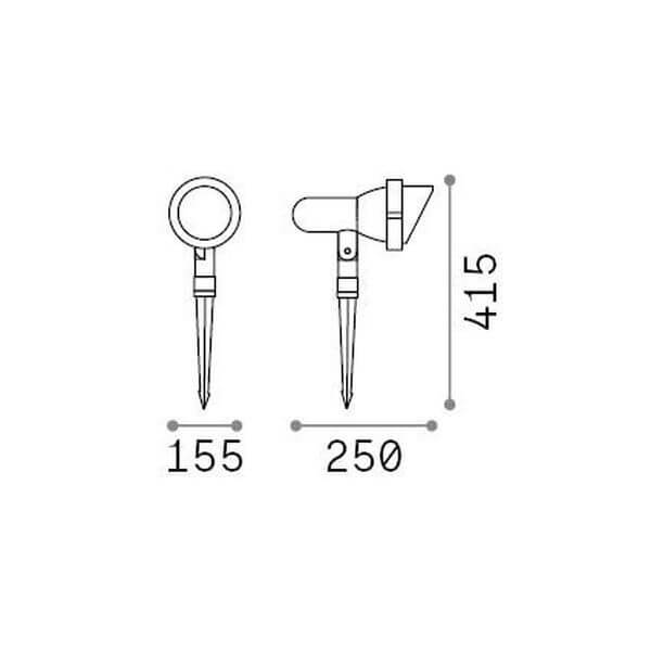 Luminaire extérieur Terra marron, L 25 cm