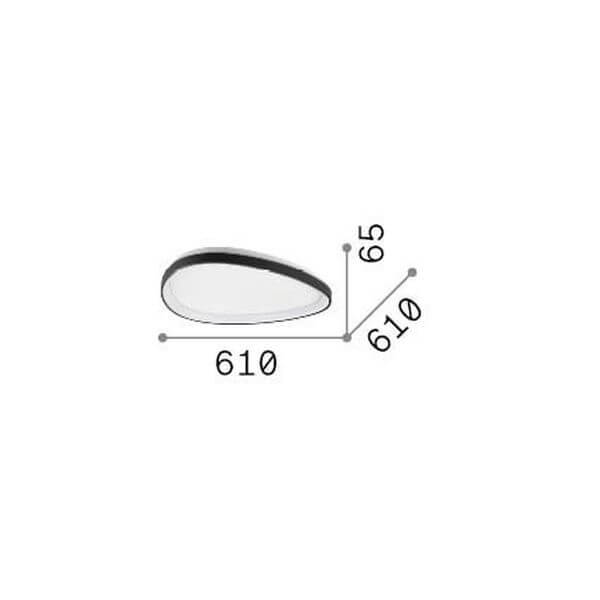 Plafonnier Gemini noir, Ø 61 cm (328058)