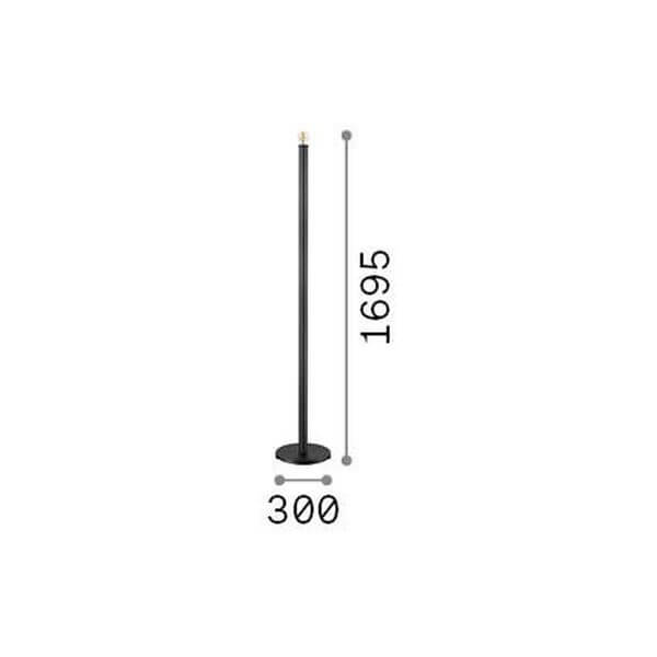 Schéma coté du lampadaire : hauteur 1695 mm et base 300 mm