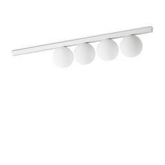Plafonnier Binomio 4 lumières blanc, verre