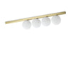 Plafonnier Binomio 4 lumières laiton, verre