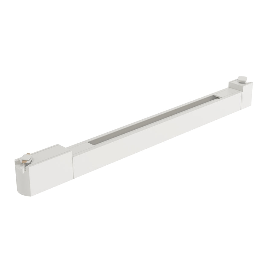 Détail du profil blanc seul, long boîtier rectangulaire vu de dessous
