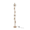 Lampadaire LED fleurs en fer doré