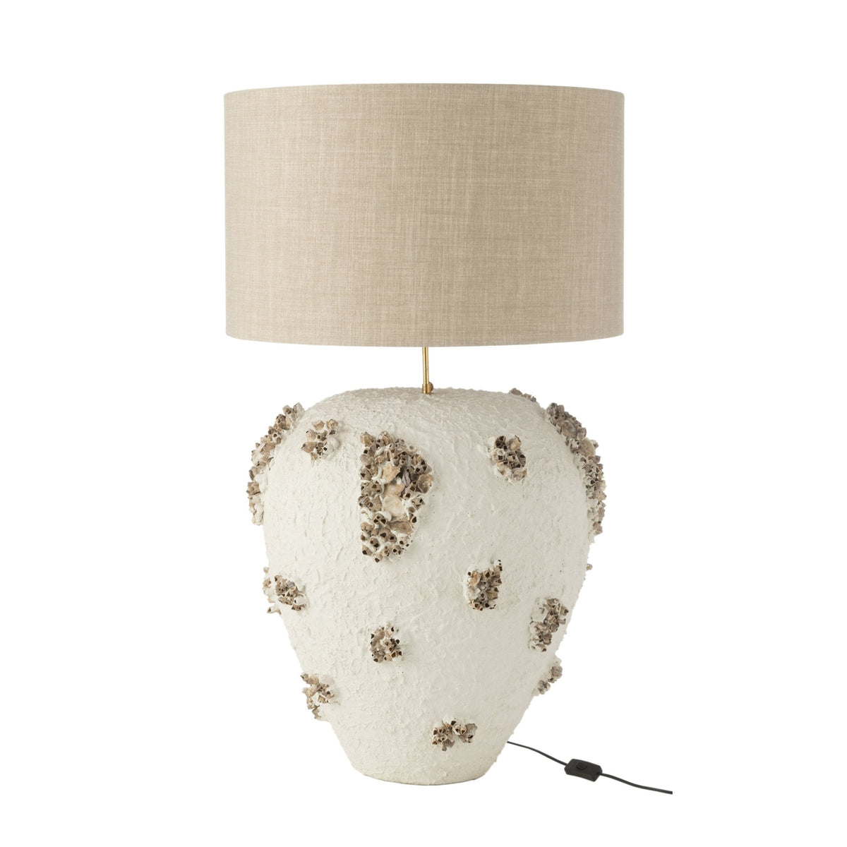 Lampe à poser Jilly en terre cuite blanc et marron