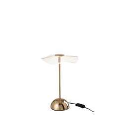 Lampe à poser LED fleur en métal doré, petit modèle