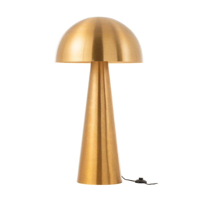 Lampe à poser champignon en métal doré mat, très grand modèle