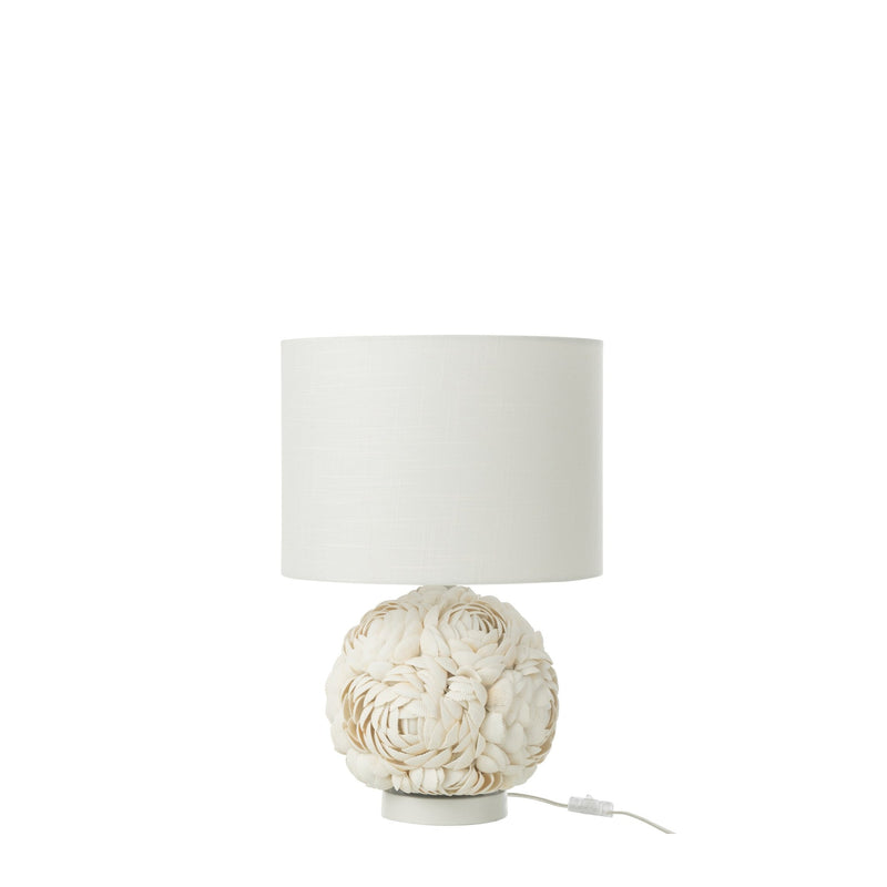 Lampe à poser coquillages blanche, petit modèle