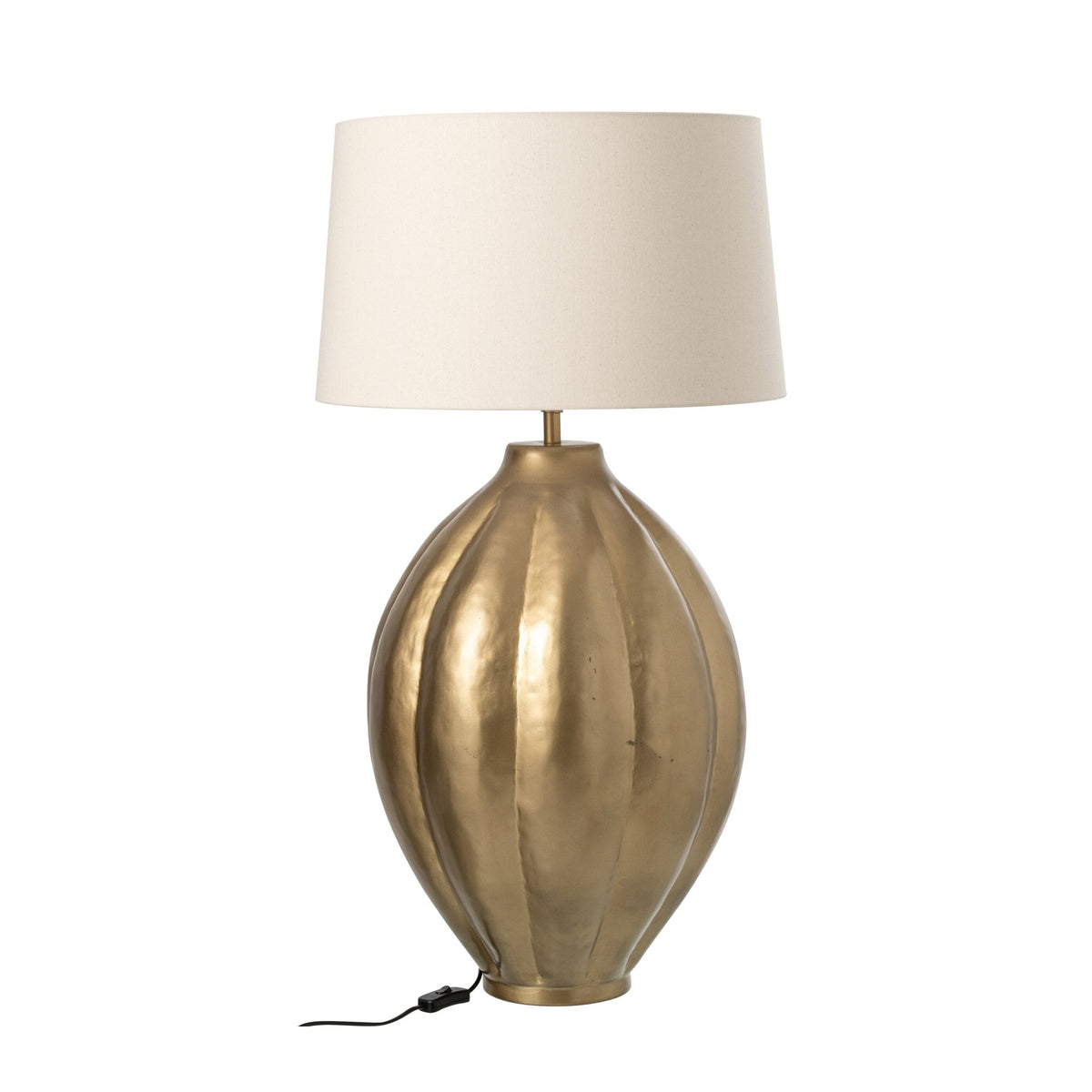 Lampe à poser côtelée en aluminium