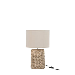 Lampe à poser en béton tressé et coton naturel, petit modèle