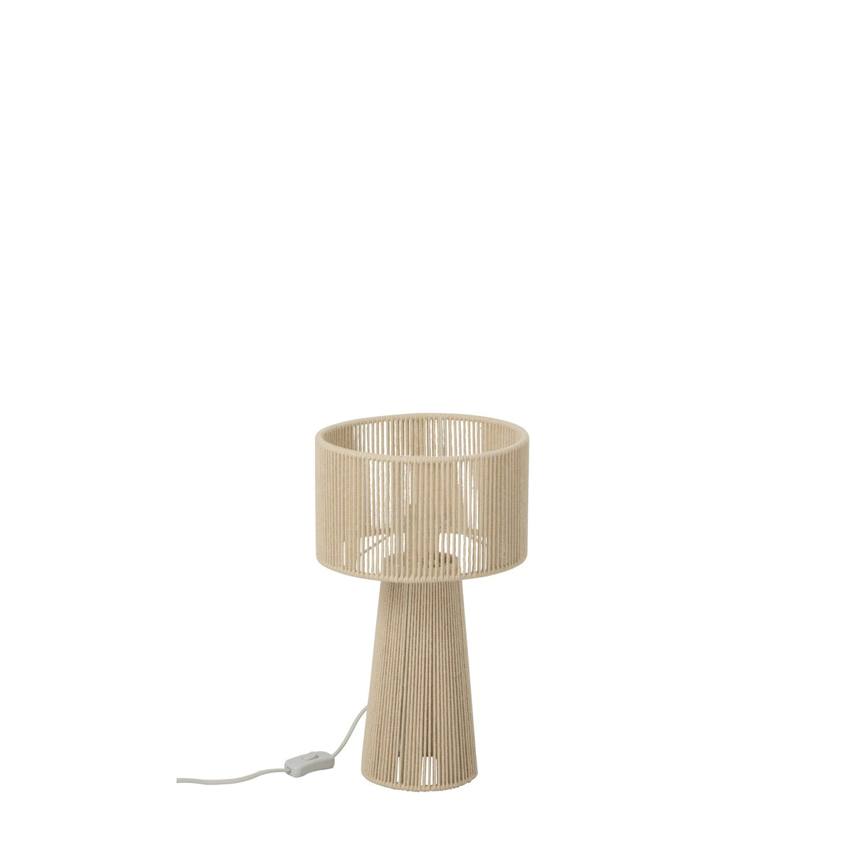 Lampe à poser en corde de papier grège, petit modèle