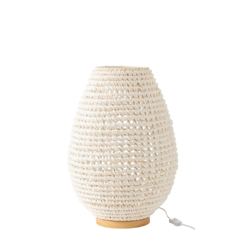 Lampe à poser en métal torsadé blanc