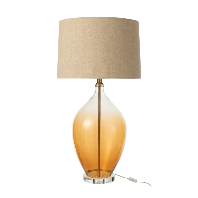 Lampe à poser en verre ambré